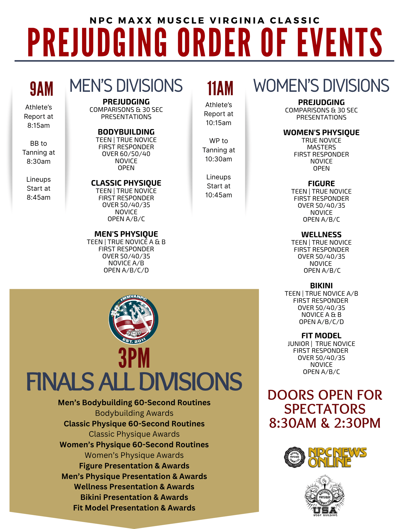 April 2026 Order of Events