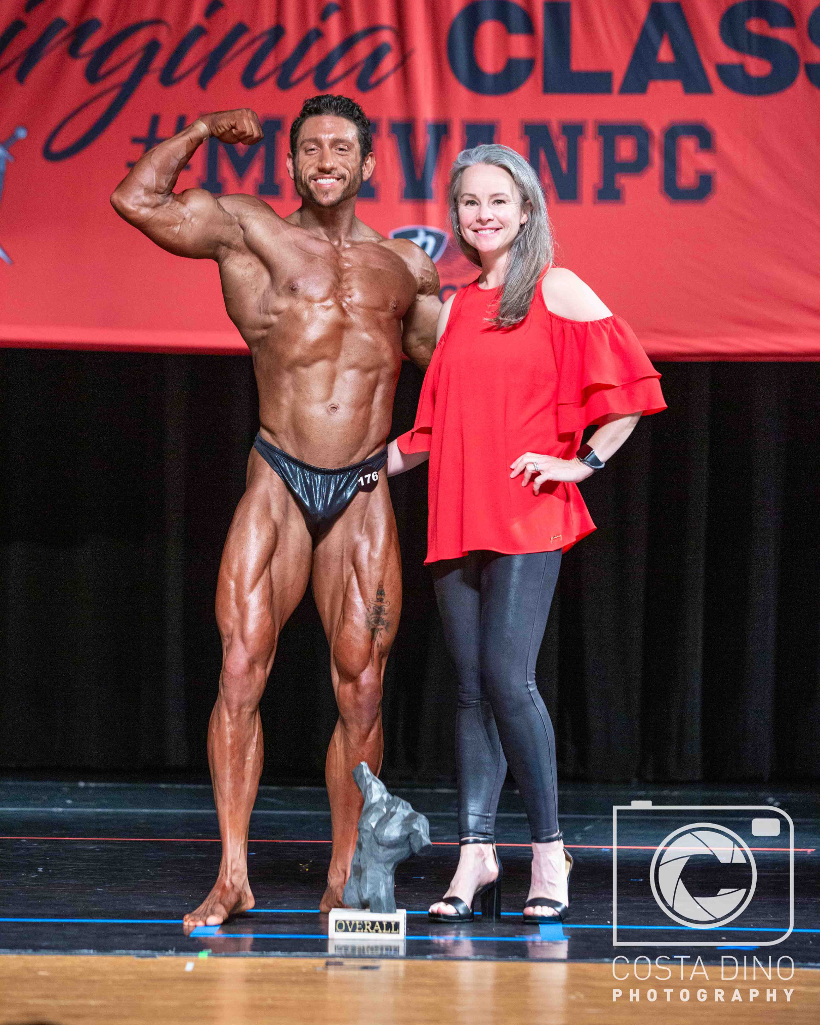 Corry with a bodybuilder